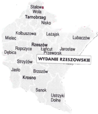 rzeszowskie wydanie Gazety WYborczej - mapa zasięgu